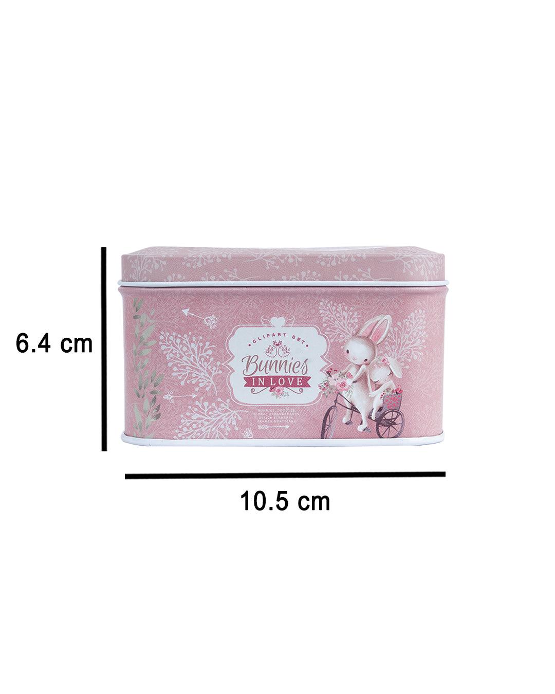 Home Storage Box with Lid, Blush Pink, Tin - MARKET 99