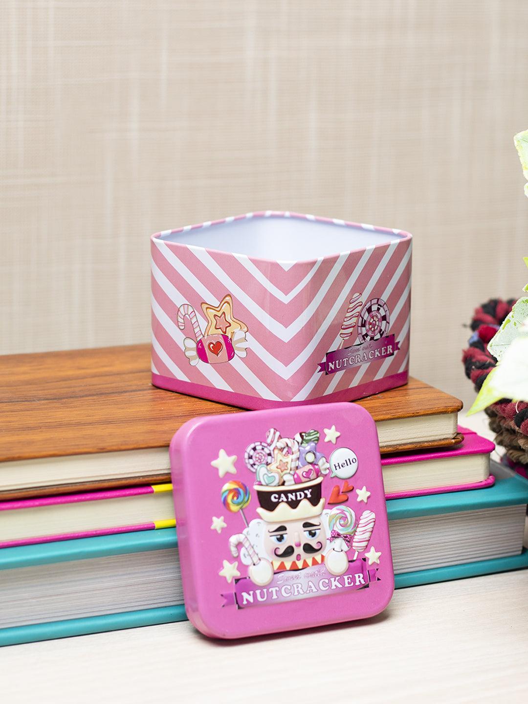 Home Tin Storage Box, Pink - MARKET 99