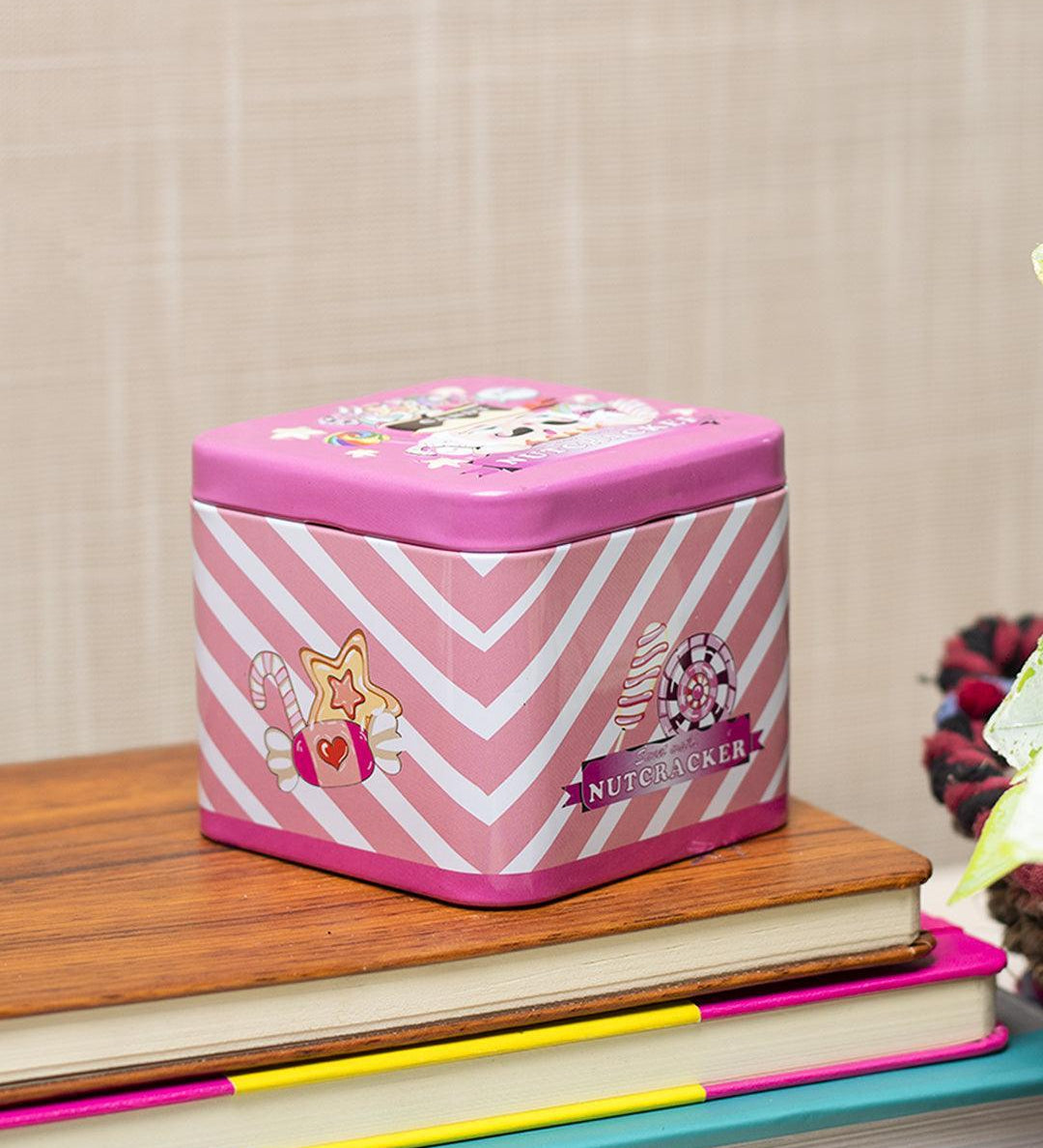 Home Tin Storage Box, Pink - MARKET 99