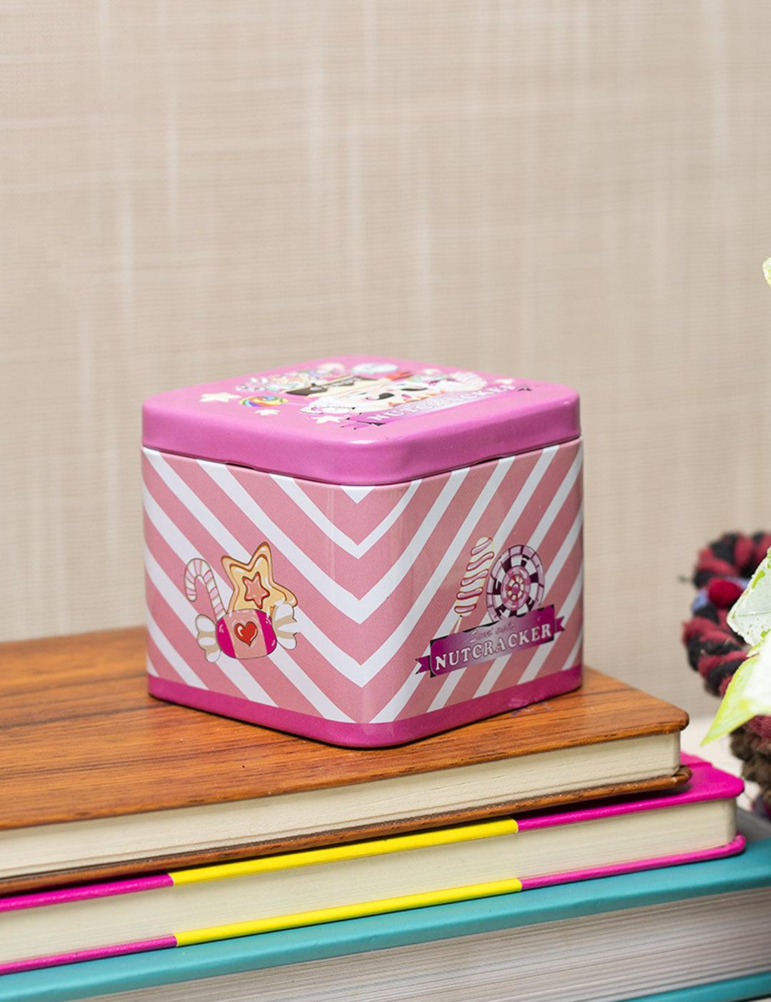 Home Tin Storage Box, Pink - MARKET 99