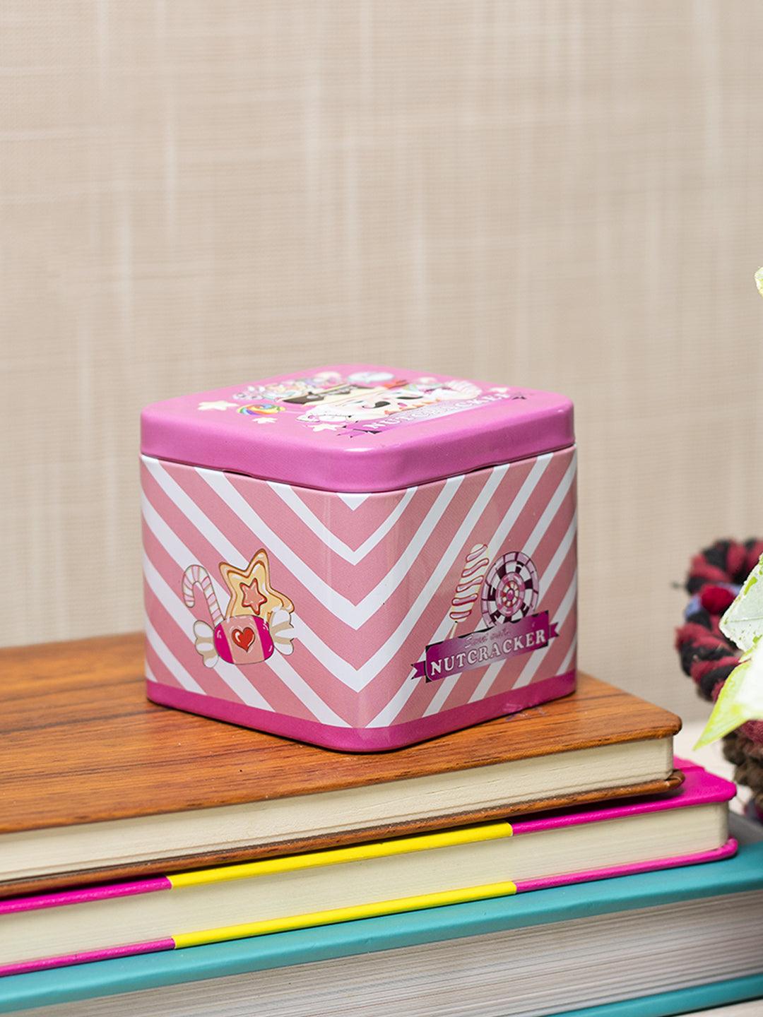 Home Tin Storage Box, Pink - MARKET 99