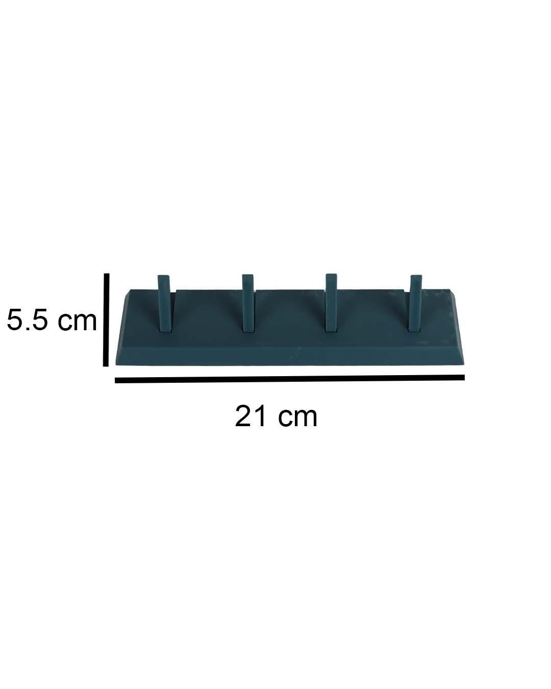 Hook Bar with 4 Knobs, Deep Sea Green, Plastic - MARKET 99