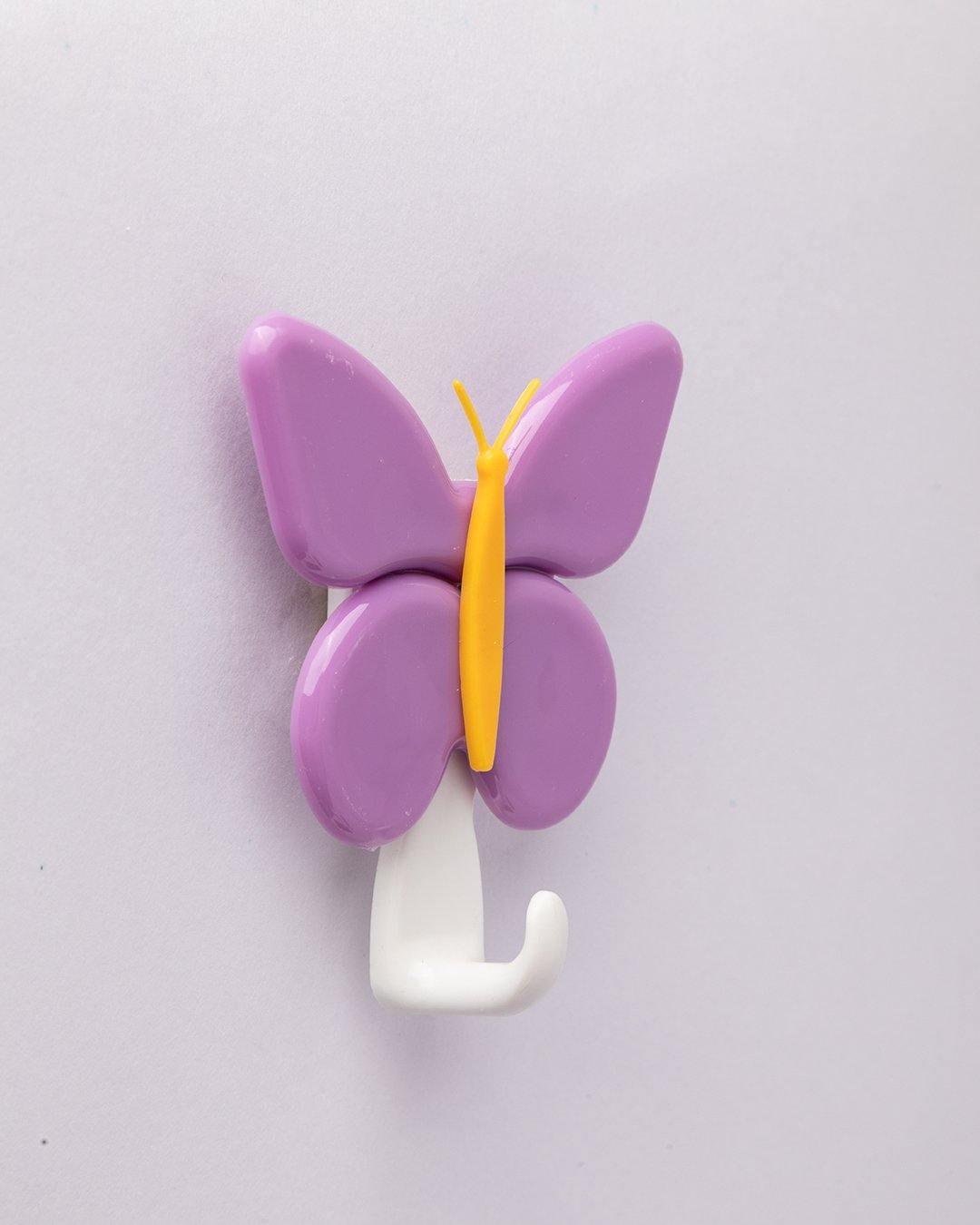 Hook Set, Self Adhesive Hooks, Purple, Plastic, Set of 4 - MARKET 99
