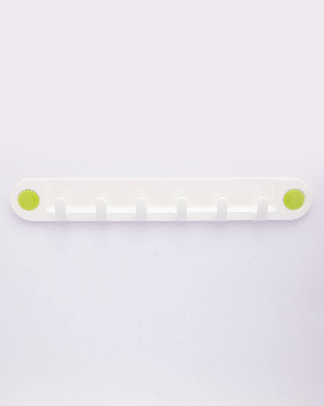 Hook, Wall Hook Strip, Sturdy & Stable, White & Green, Plastic - MARKET 99