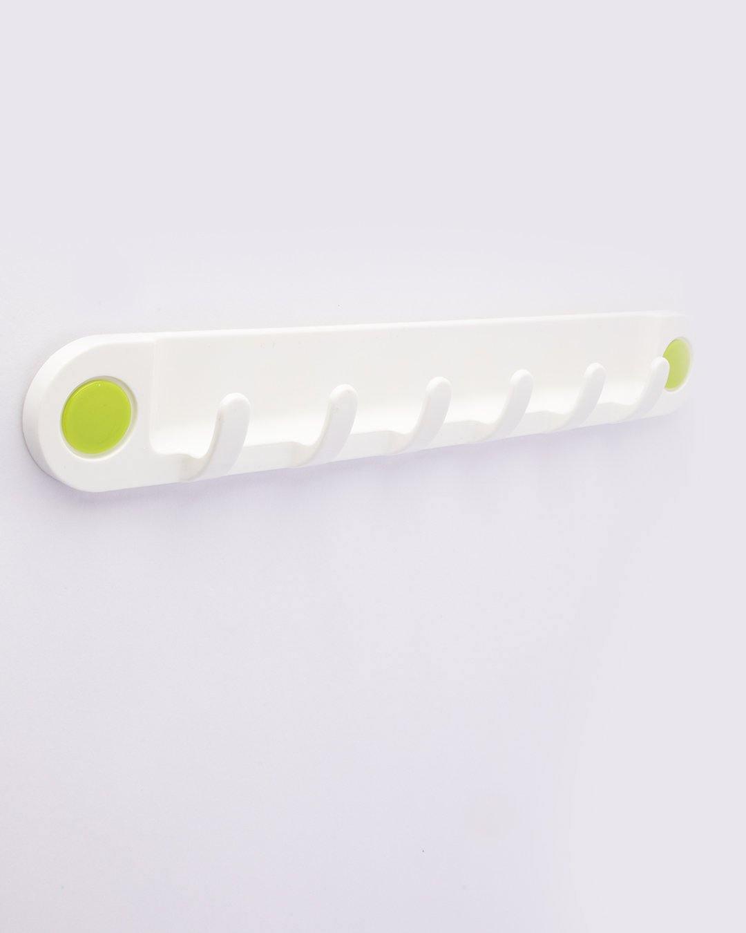 Hook, Wall Hook Strip, Sturdy & Stable, White & Green, Plastic - MARKET 99
