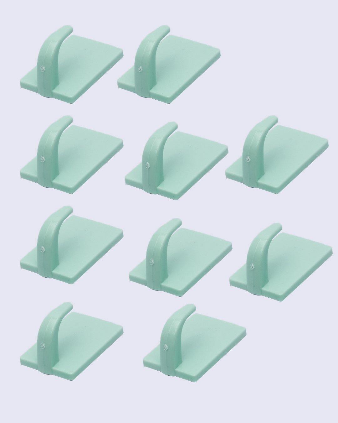 Hooks, Green, Plastic, Set of 10 - MARKET 99