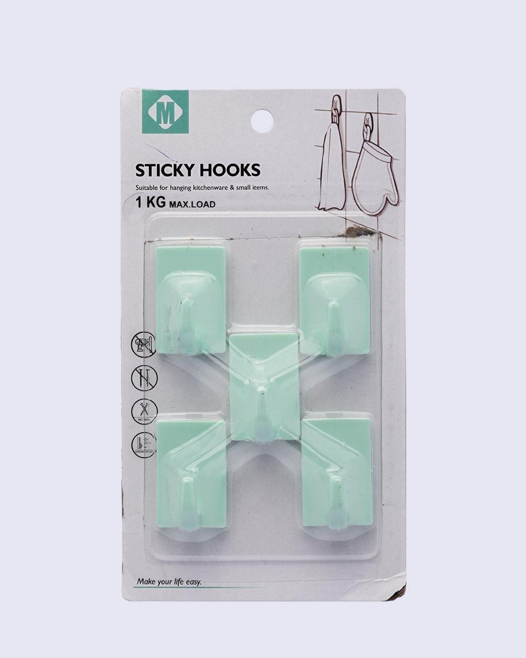 Hooks, Green, Plastic, Set of 10 - MARKET 99