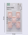 Hooks, Pink, Plastic, Set of 10 - MARKET 99