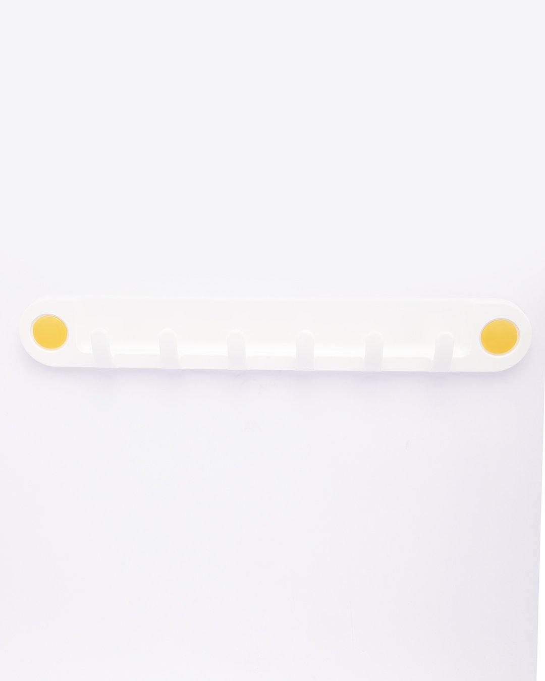 Hooks, Wall Hook Strip, Sturdy & Stable, White & Yellow, Plastic - MARKET 99