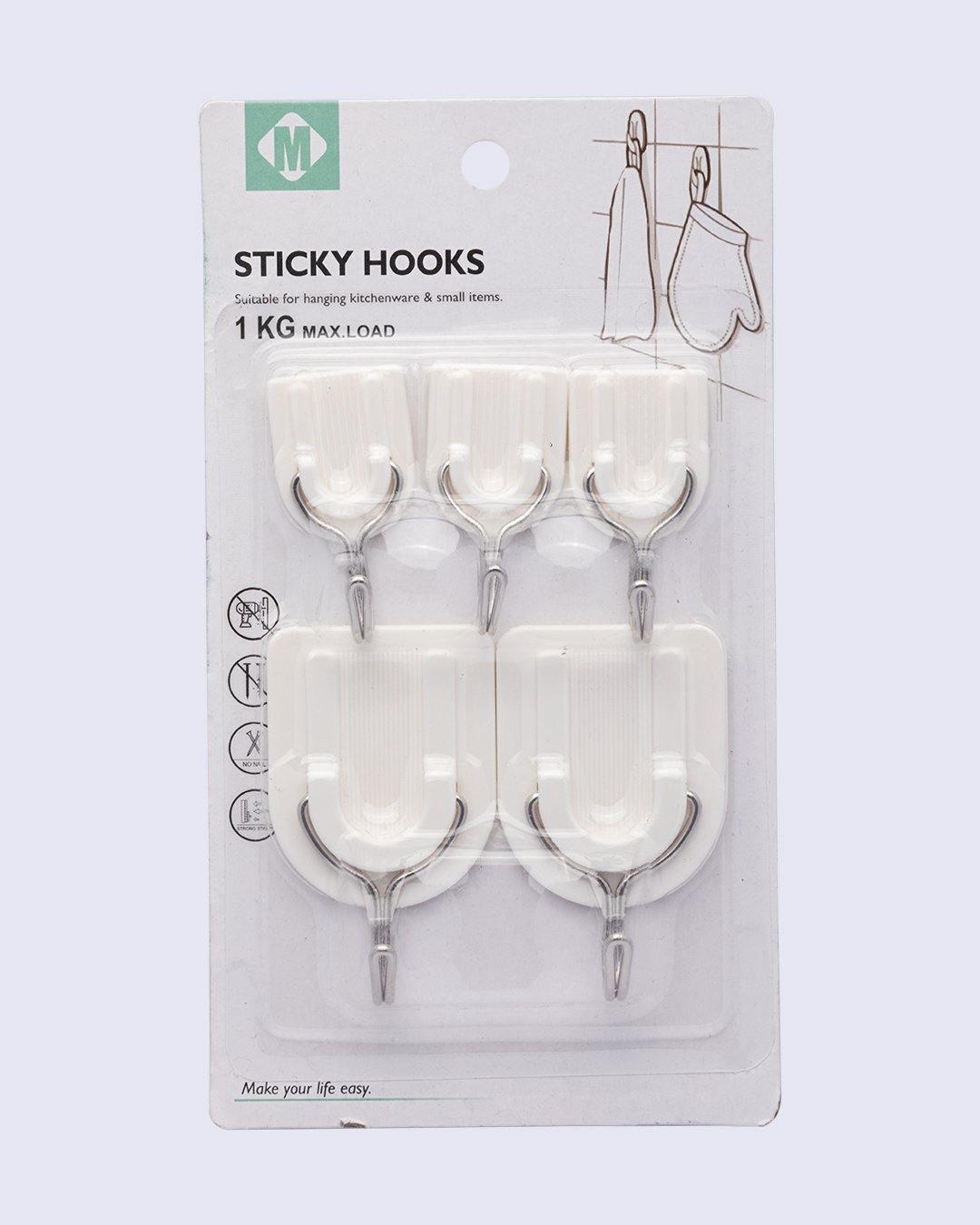 Hooks, White, Plastic, Set of 10 - MARKET 99