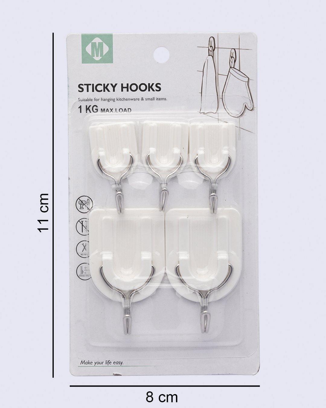 Hooks, White, Plastic, Set of 10 - MARKET 99
