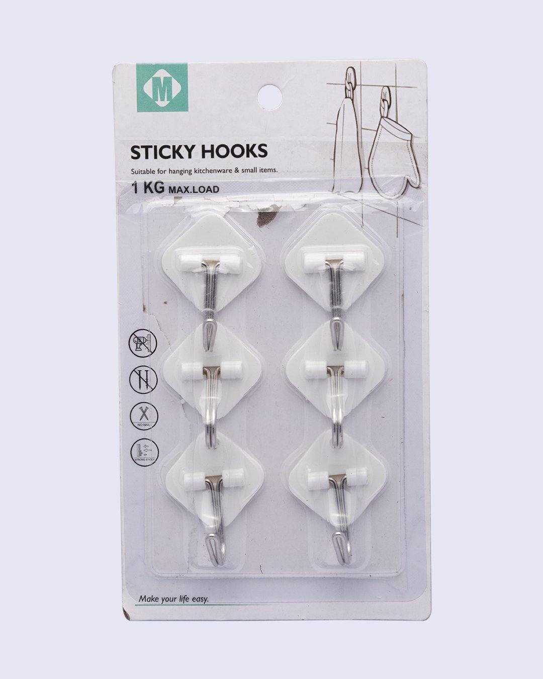 Hooks, White, Plastic, Set of 12 - MARKET 99