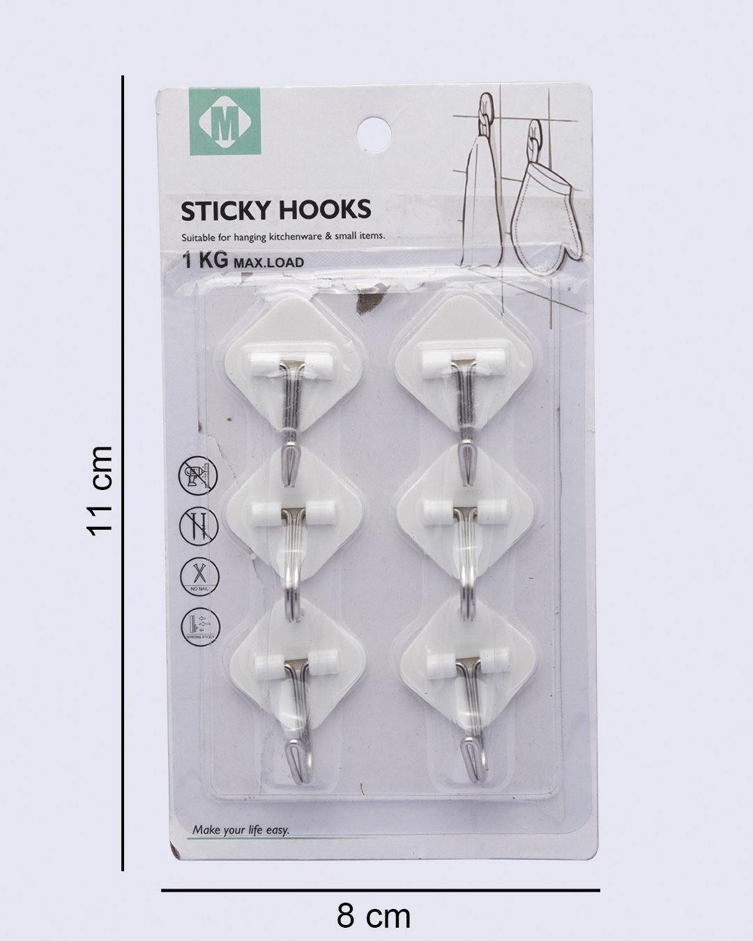 Hooks, White, Plastic, Set of 12 - MARKET 99