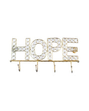 "HOPE Sign" Crystal Wall Hook, 4 Hooks, Golden, Iron - MARKET 99