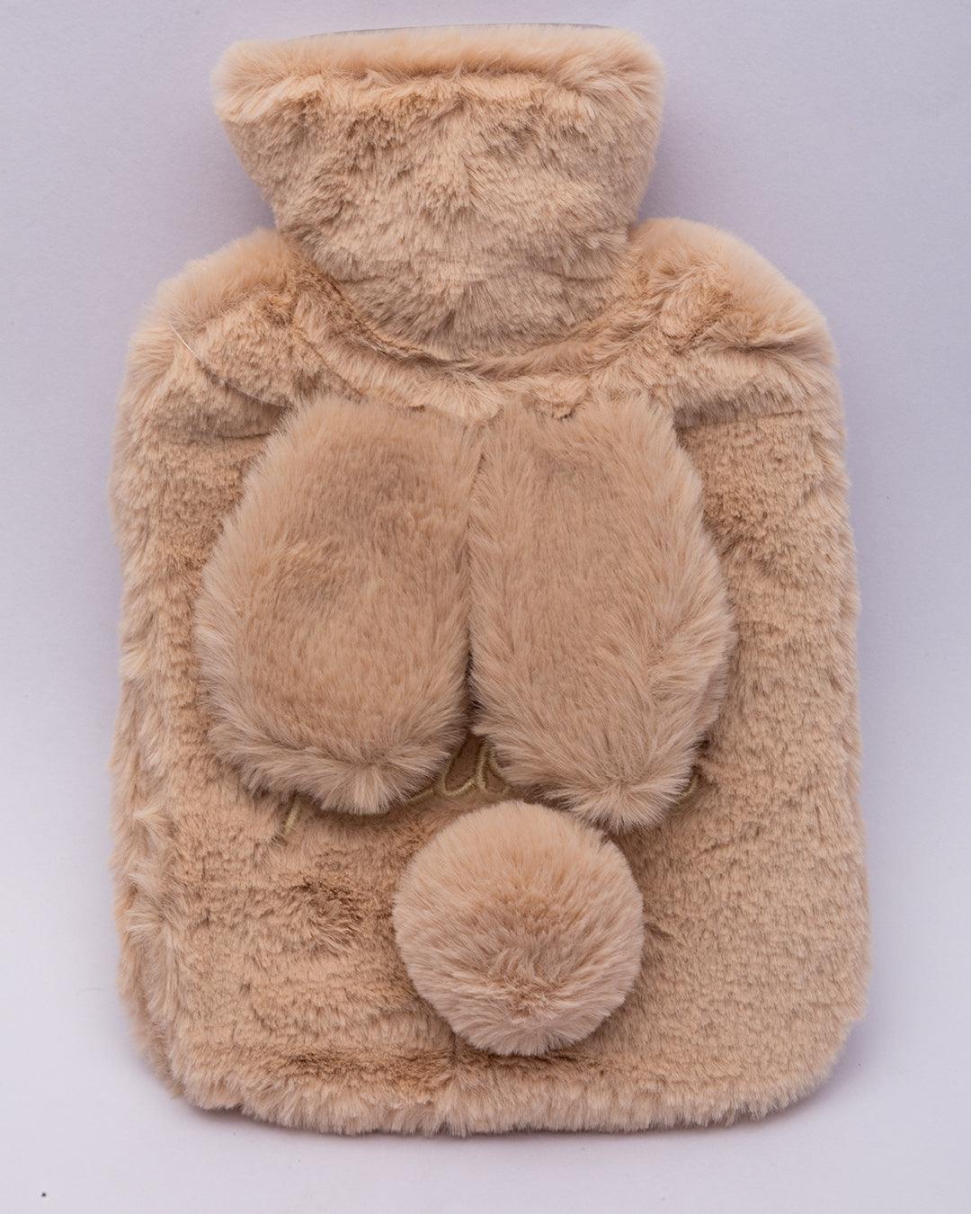 Hot Water Bag, for Pain Relief, Bunny Shaped Design, Cream Colour, Fleece, 850 mL - MARKET 99