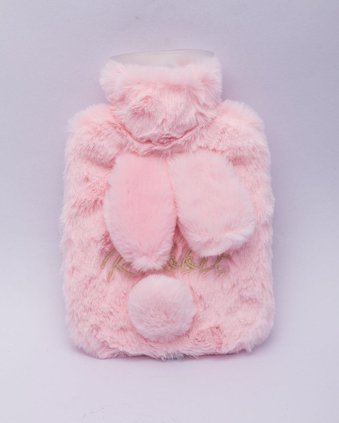 Hot Water Bag, for Pain Relief, Bunny Shaped Design, Pink, Fleece, 850 mL - MARKET 99