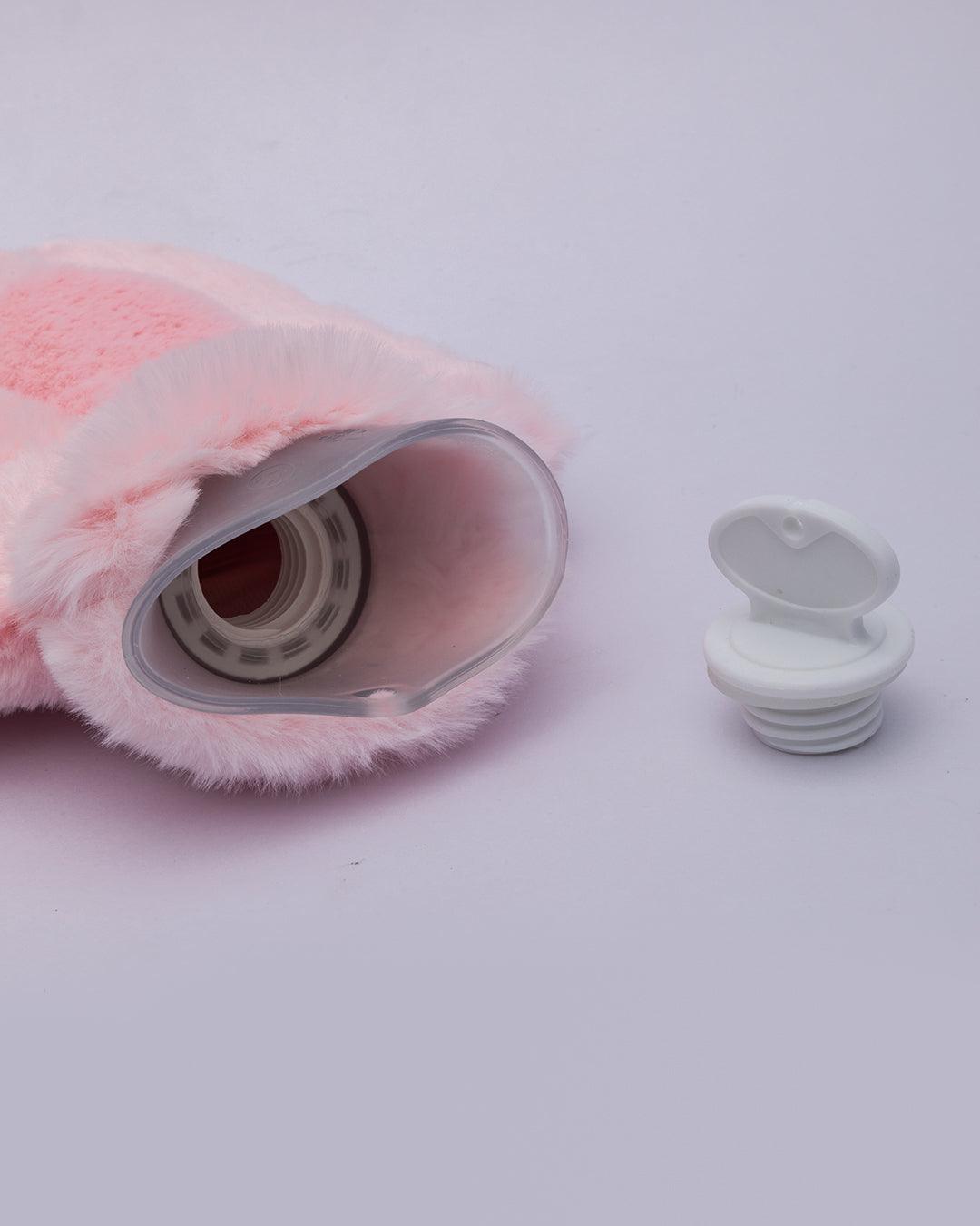 Hot Water Bag, for Pain Relief, Bunny Shaped Design, Pink, Fleece, 850 mL - MARKET 99