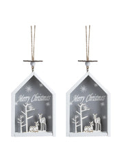 House Design - "Merry Christmas" Hanging Plaque Set Of 2 Pcs - MARKET 99