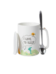 I LOVE TO SLEEP' Coffee Mug With Lid - Dragon, 400 Ml