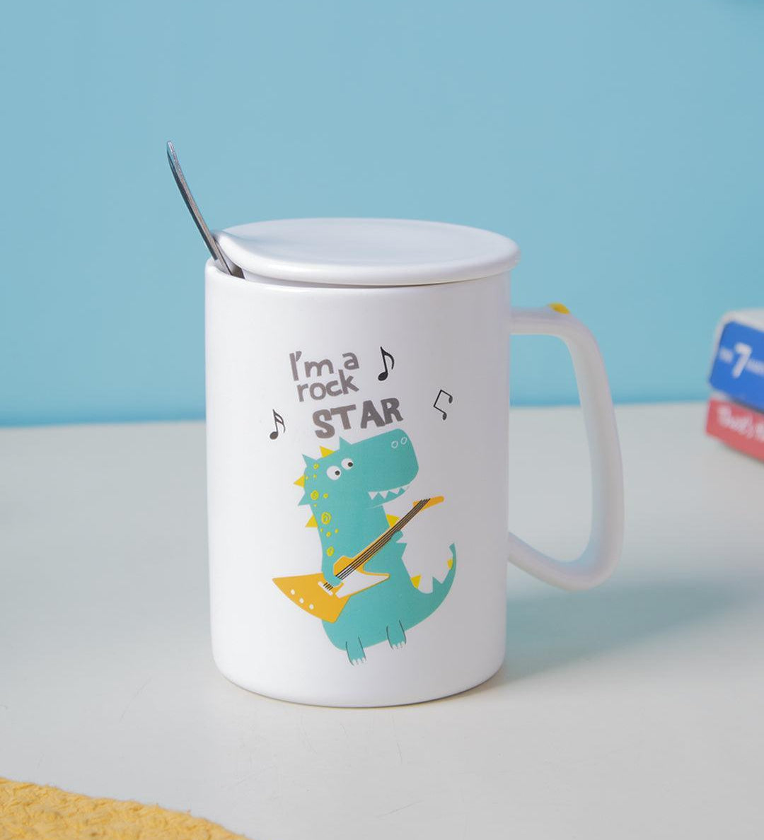 I'M a rock STAR' Coffee Mug With Lid - Dragon, 400 Ml