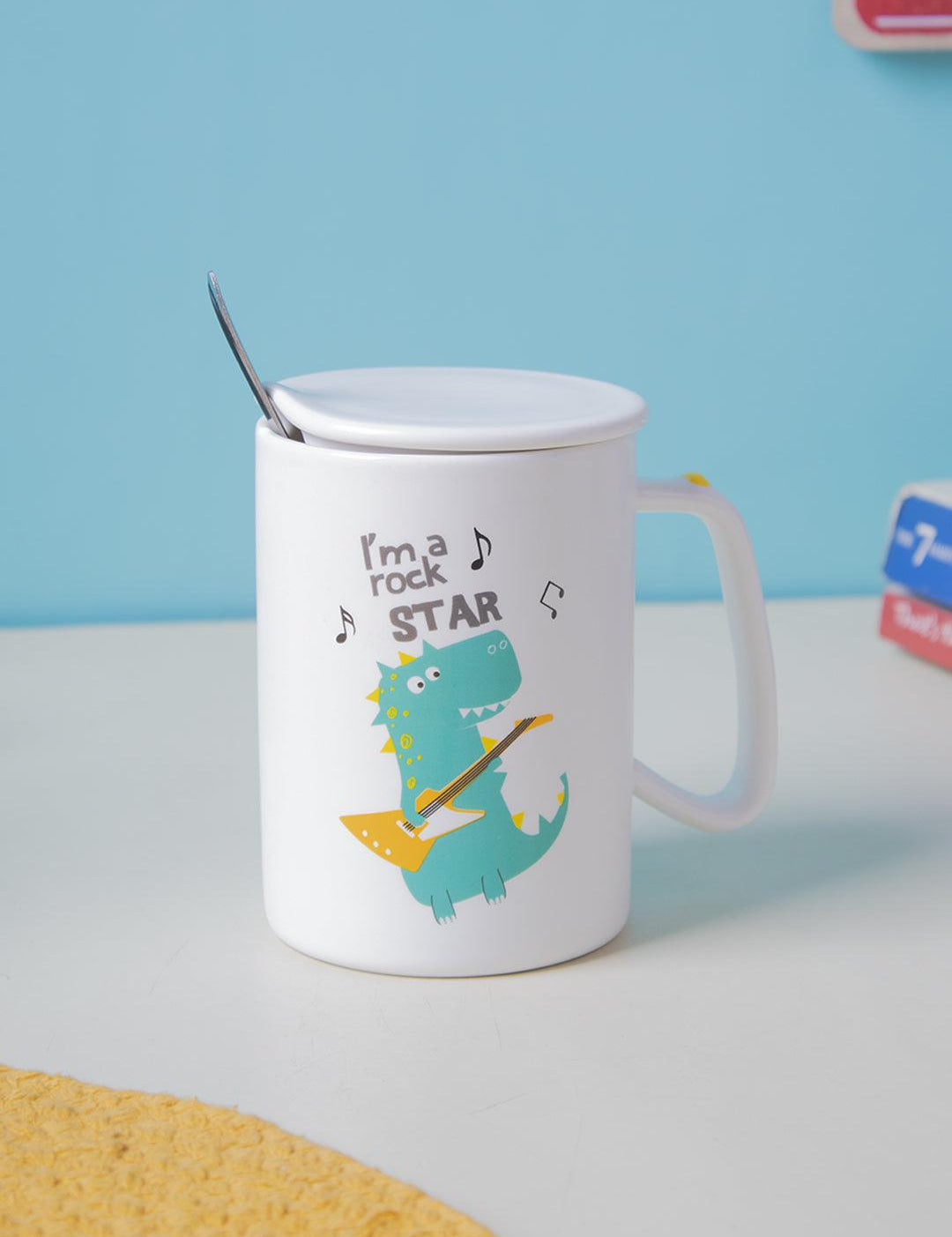 I'M a rock STAR' Coffee Mug With Lid - Dragon, 400 Ml