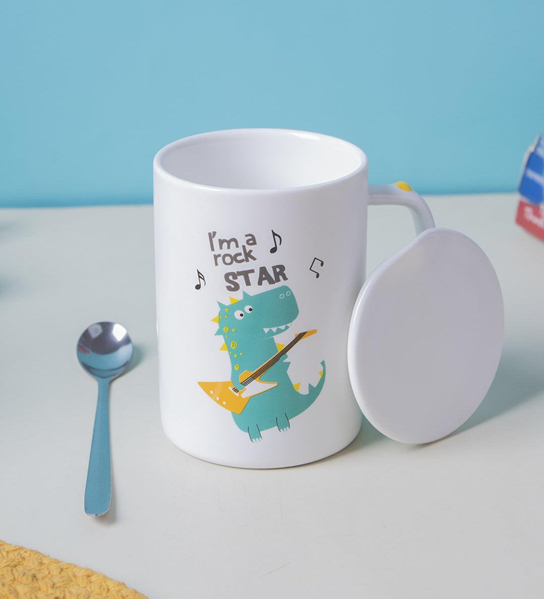 I'M a rock STAR' Coffee Mug With Lid - Dragon, 400 Ml