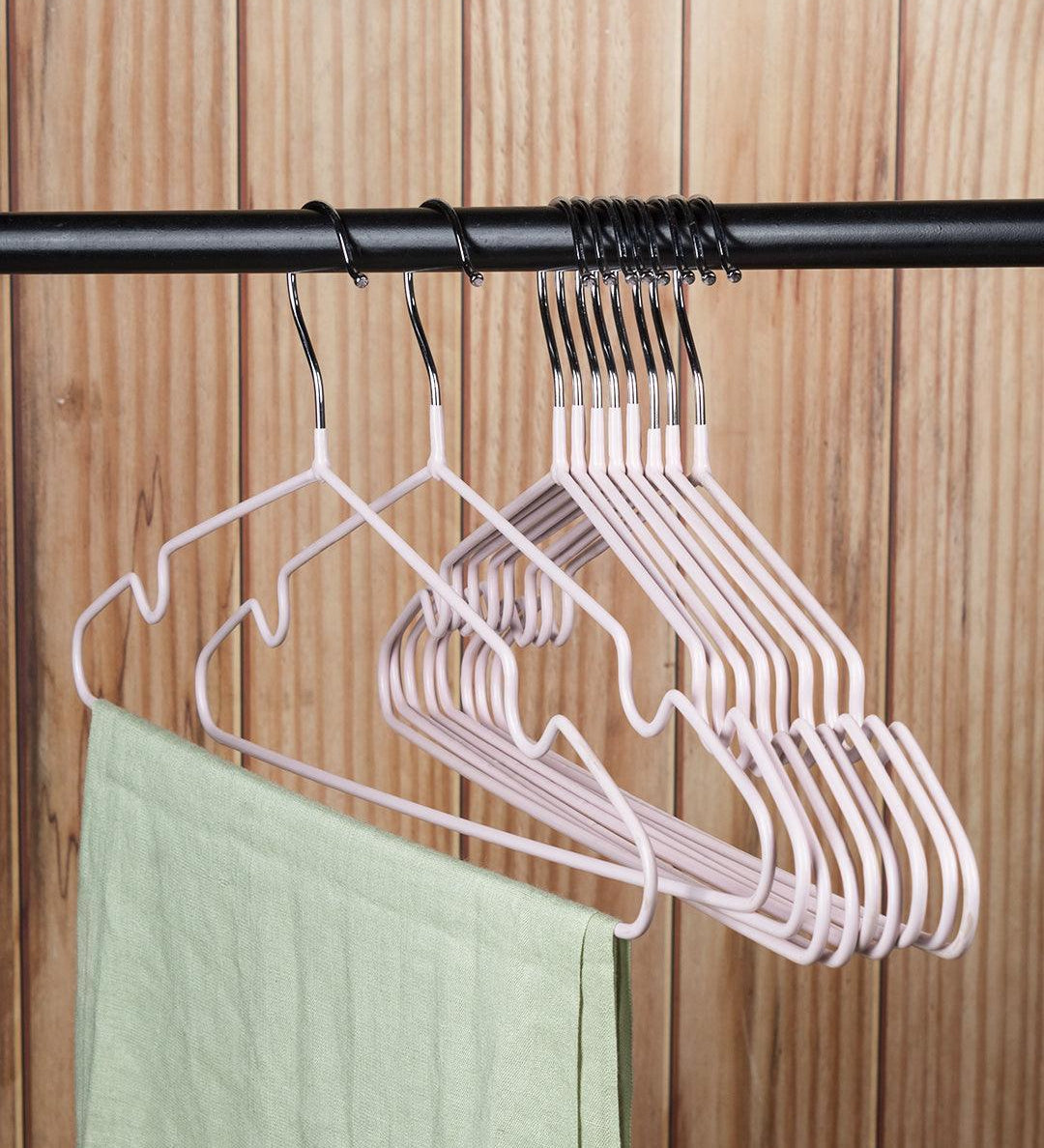 Iron, Cloth Hanger Set Of 6 Pcs, Plain, Glossy : Finish, Multicolor - MARKET 99