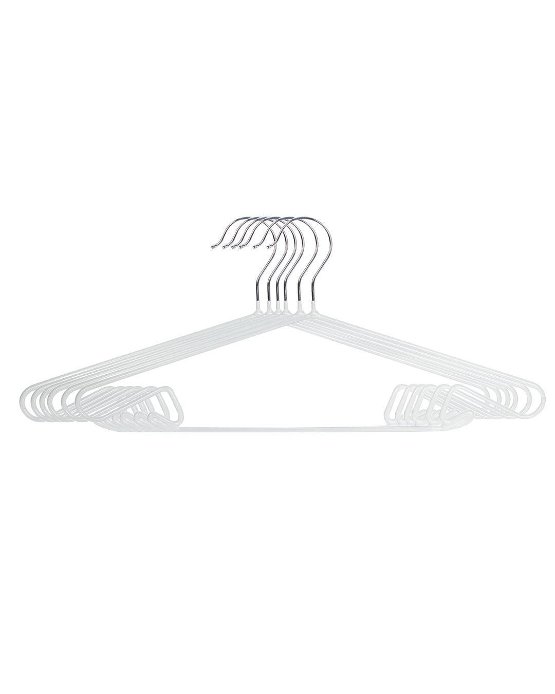 Buy Goal Winners Premium Hangers 10 Gauge Extra Strong Remat Metal Wire  Coat Trousers Bar Garment Clothes Hangers With Notches - White (Pack of 25)  Online at desertcartINDIA