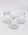 Jar Set, Transparent, Silver, Set of 3, 200 mL - MARKET 99