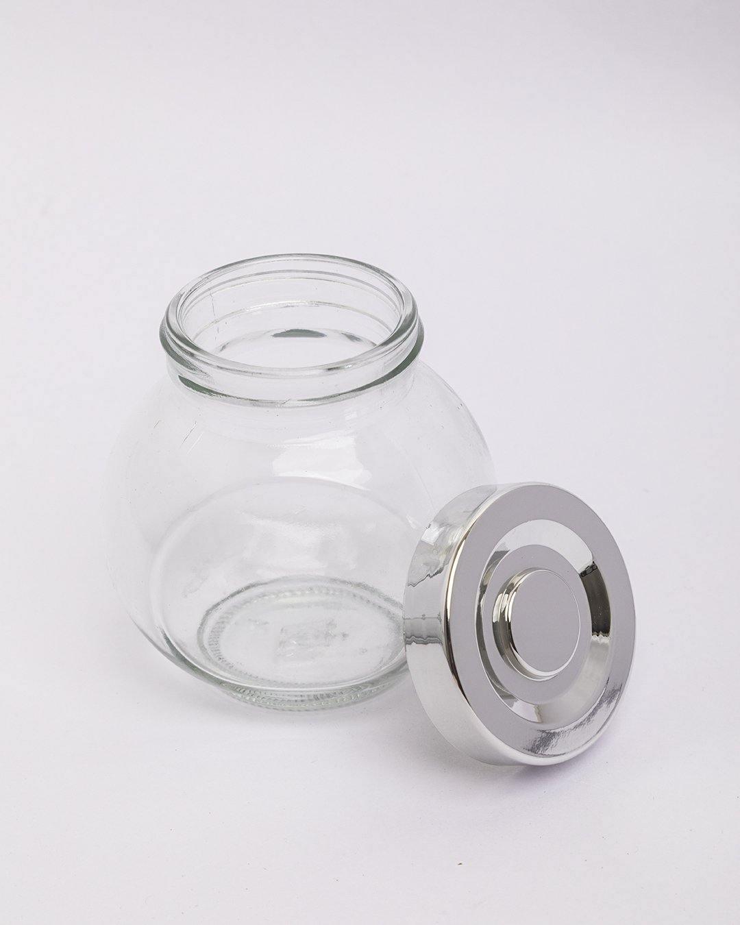 Jar Set, Transparent, Silver, Set of 3, 200 mL - MARKET 99