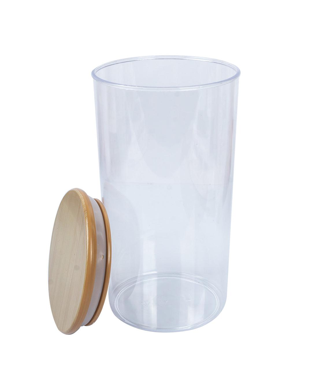 Jar with Airtight Lid, Brown, Plastic, 1.3 Litre - MARKET 99