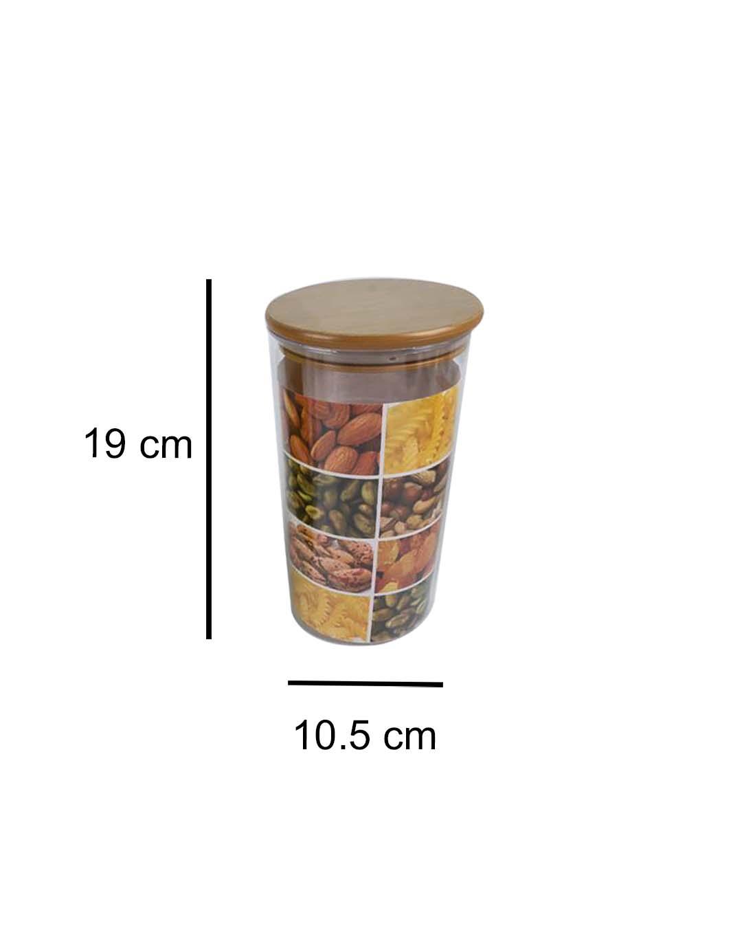 Jar with Airtight Lid, Brown, Plastic, 1.3 Litre - MARKET 99