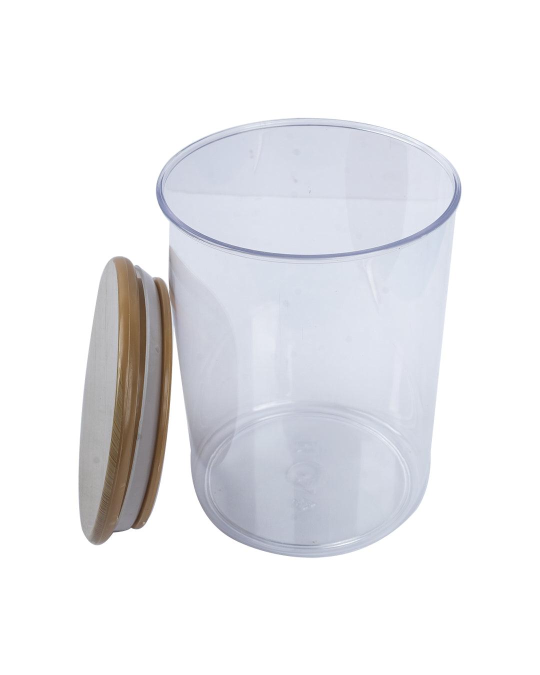 Jar with Airtight Lid, Brown, Plastic, 900 mL - MARKET 99