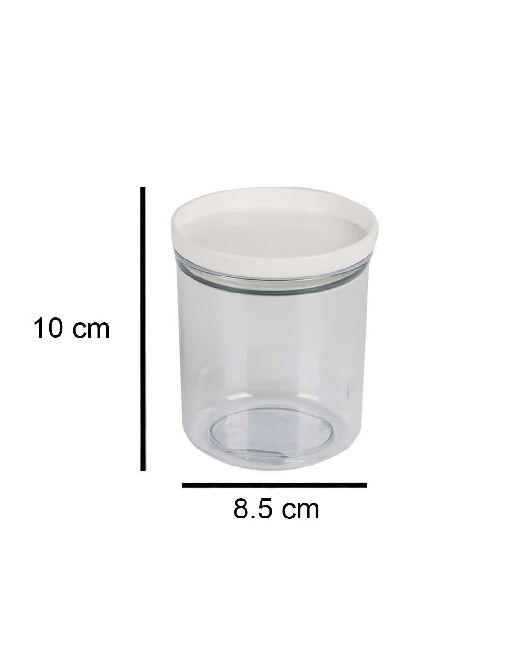 Jar with Airtight Lid, White, Plastic, 350 mL - MARKET 99