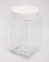 Jar with Metal Lid, AIrtight, Transparent, White, Glass, 1.6 Litre - MARKET 99