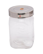 Jar, with Steel Cap, Square, Transparent, Plastic, Set of 2, 500 mL - MARKET 99