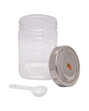 Jar, with Steel Cap, Square, Transparent, Plastic, Set of 2, 500 mL - MARKET 99