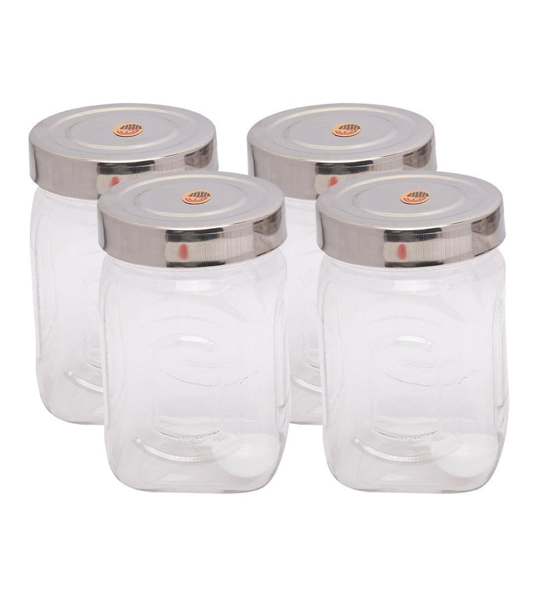 Jars, Transparent, Plastic, Set of 4, 500 mL - MARKET 99