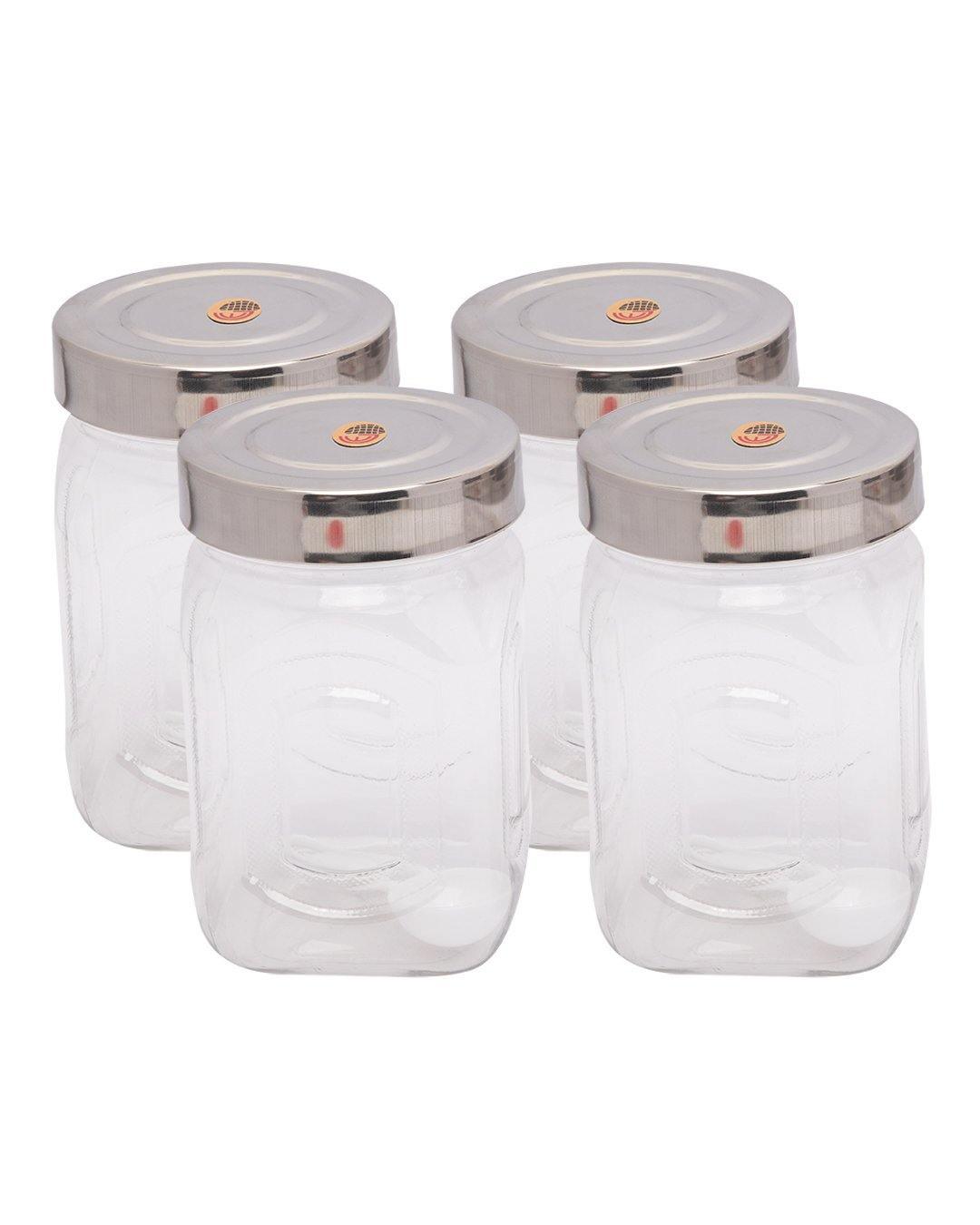 Jars, Transparent, Plastic, Set of 4, 500 mL - MARKET 99