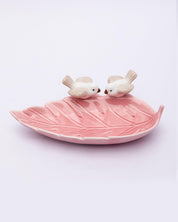 Jewellery Holder Tray, Crafted Bird, for Dressing Table, Ring Dash, Triangle, Pink, Ceramic - MARKET 99