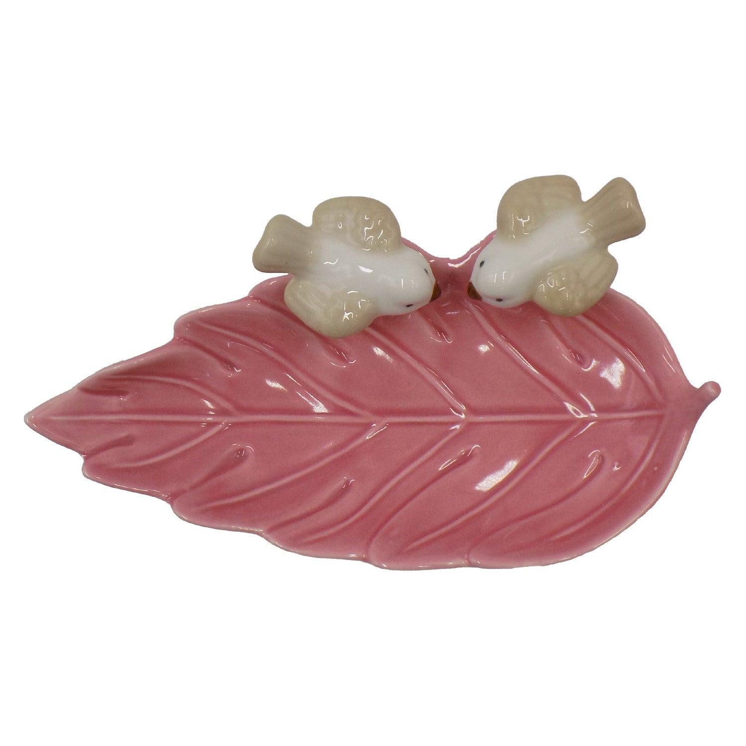 Jewellery Holder Tray, Crafted Bird, for Dressing Table, Ring Dash, Triangle, Pink, Ceramic - MARKET 99