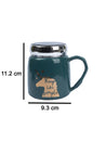 Keep Like Simple' Coffee Mug With Lid - Sea Green, 360Ml - MARKET 99