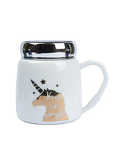 Keep Like Simple' Coffee Mug With Lid - White, 360Ml - MARKET 99