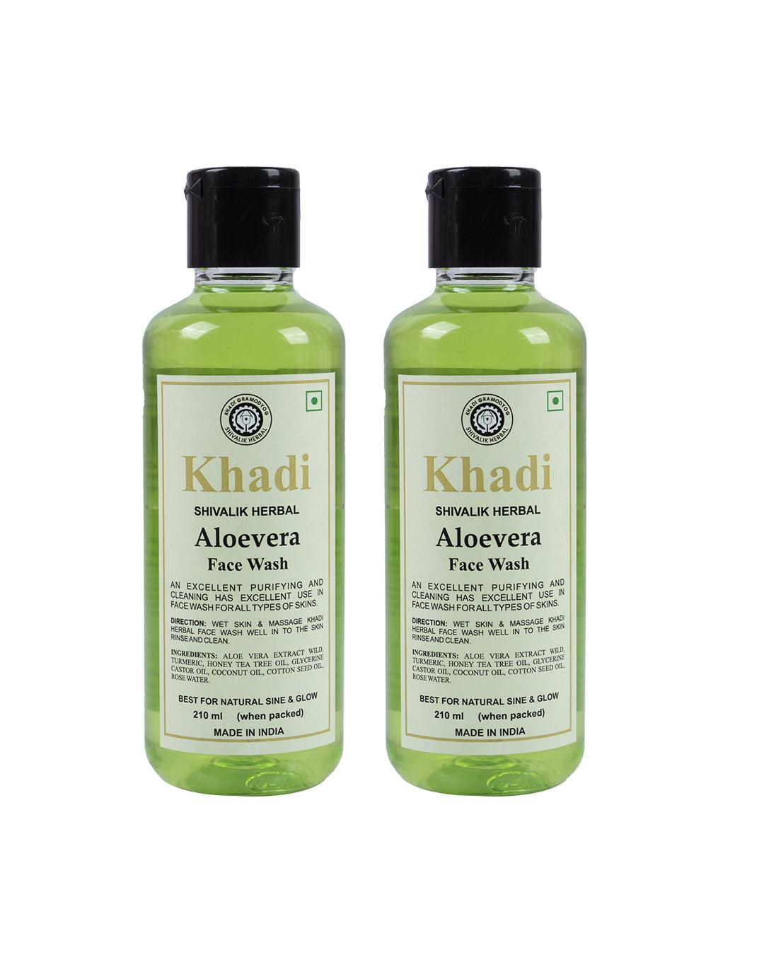 Khadi Aloe Vera Face Wash (Pack Of 2, Each 210 mL ) - MARKET 99