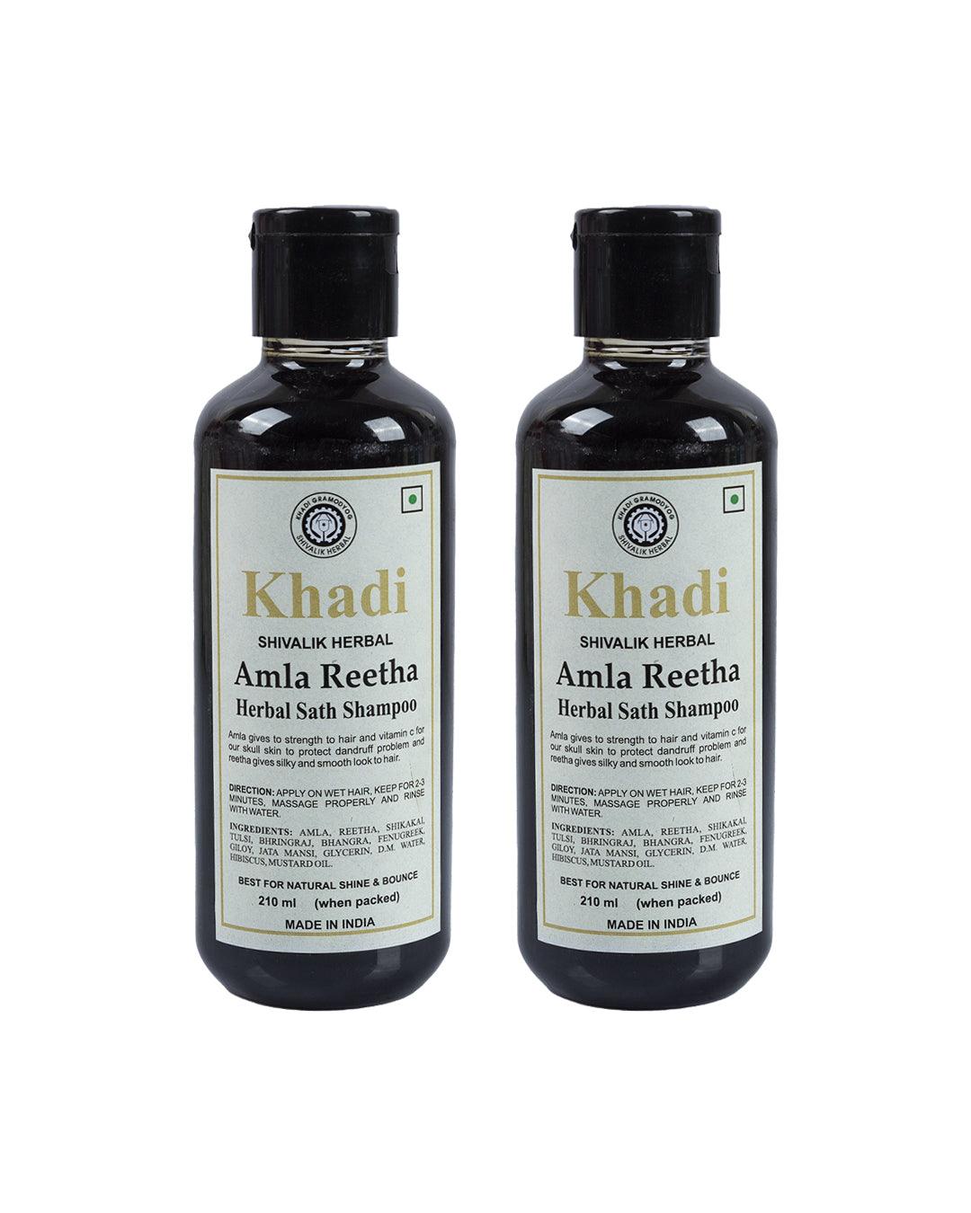 Khadi Amla Reetha Herbal Shampoo (Pack Of 2, Each 210 mL ) - MARKET 99