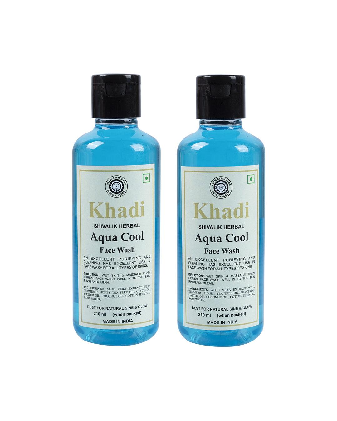 Khadi Aqua Cool Face Wash (Pack Of 2, Each 210 mL ) - MARKET 99