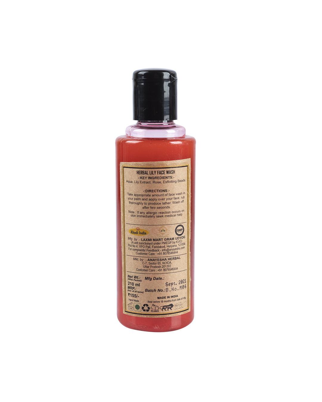 Khadi Mart Lily Face Wash 210 mL - MARKET 99