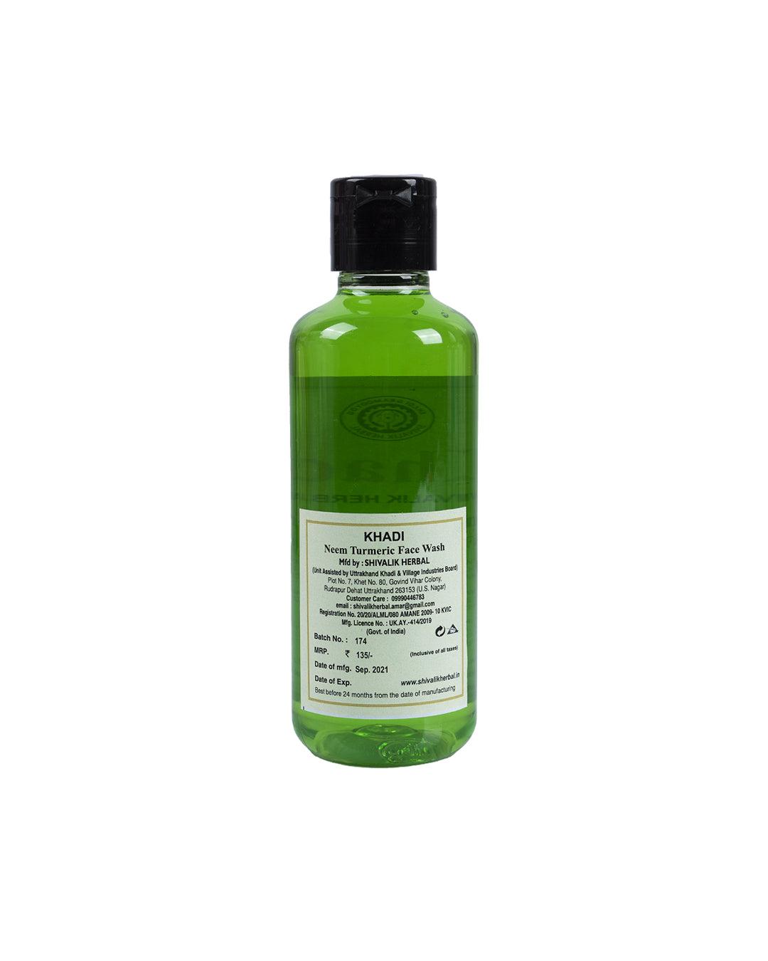 Khadi Neem Turmeric Face Wash, 210 mL - MARKET 99