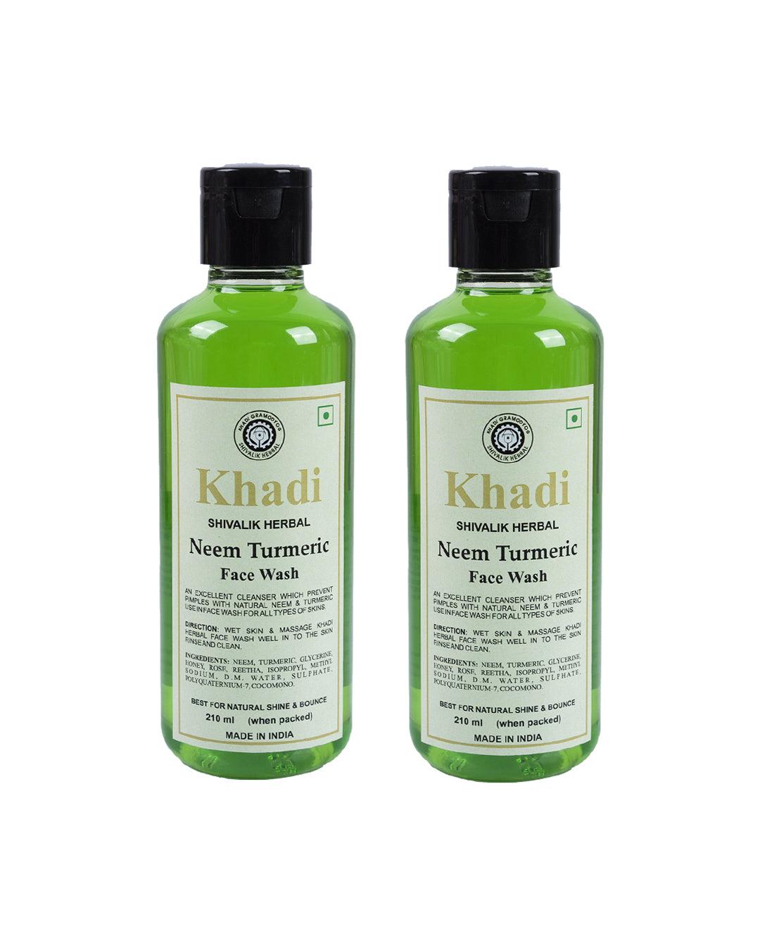 Khadi Neem Turmeric Face Wash (Pack Of 2, Each 210 mL ) - MARKET 99