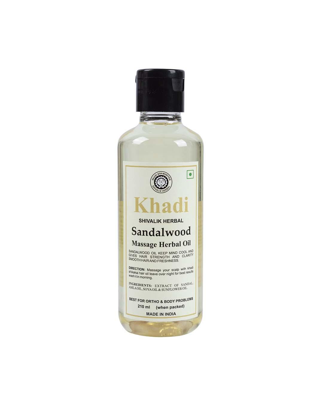 Khadi Sandal Wood Massage Herbal Oil, 210 mL - MARKET 99